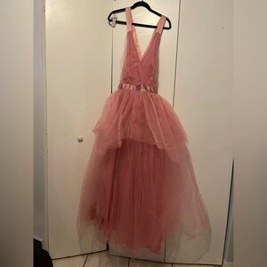 Aura Pink Layered Tulle Dress